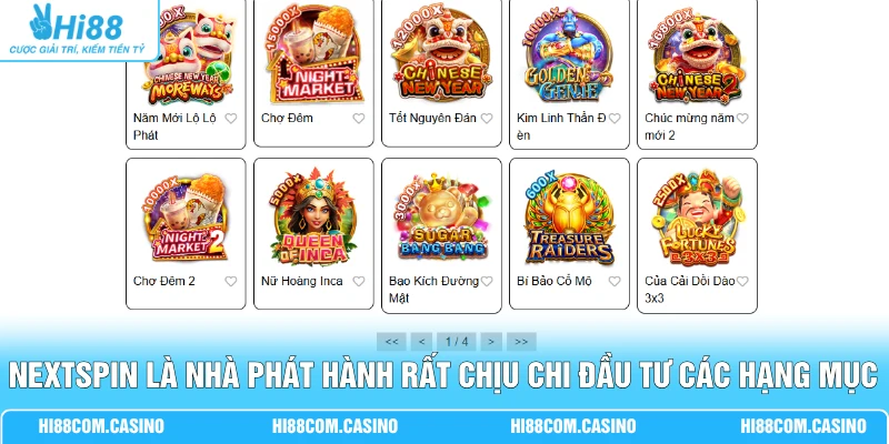 NS Điện Tử Với 300+ Game Nổ Hũ Và Hành Trình Phát Triển 2 NextSpin là nhà phát hành rất chịu chi đầu tư các hạng mục