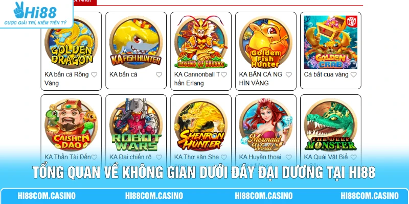 KA Bắn Cá - Điểm Nổi Bật Thu Hút Người Chơi Tại Hi88 1 Tổng quan về không gian dưới đáy đại dương tại Hi88