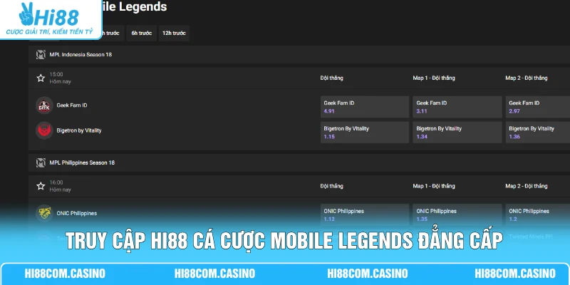 Hướng Dẫn Soi Kèo Cá Cược Mobile Legends Tỷ Lệ 1 Ăn 99 Hot 1 Truy cập Hi88 cá cược Mobile Legends đẳng cấp